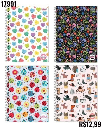 CADERNO TILIBRA PEPPER 1 MATERIA FEM